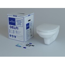 Комплект унитаза с инсталляцией Cersanit Delfi S-SET-DEL/Black/TPL/Cg-w с сиденьем Микролифт и клавишей смыва Хром