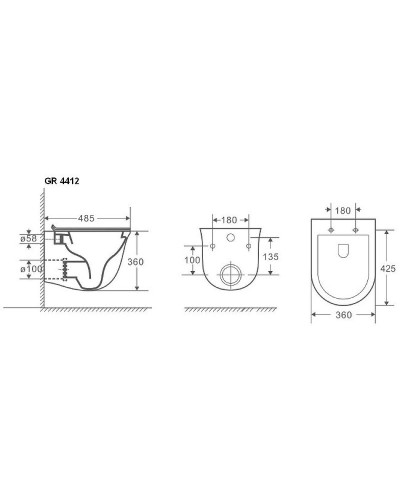 Унитаз Grossman GR-4412MS подвесной с сиденьем Микролифт