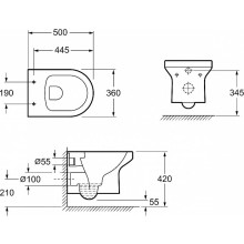 Унитаз Jacob Delafon Elite EDX114RU-00 подвесной с сиденьем Микролифт