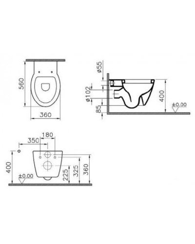 Унитаз подвесной с сиденьем микролифт Vitra Sunrise 5384B003-6061