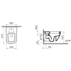 Унитаз подвесной с сиденьем стандарт Vitra D-Light 5910B003-6099