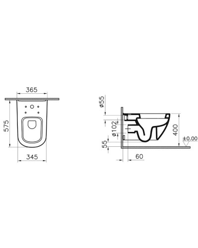Унитаз подвесной с сиденьем стандарт Vitra D-Light 5910B003-6099