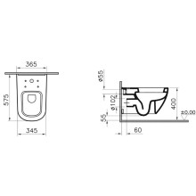 Унитаз подвесной с сиденьем микролифт Vitra D-Light 5910B003-6098