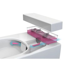 Унитаз безободковый подвесной с бачком для чистящей жидкости 5911B003-1086