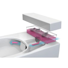Унитаз безободковый подвесной с бачком для чистящей жидкости 5911B003-1086