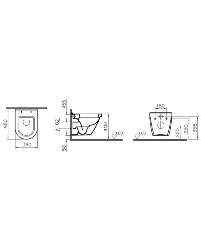 Унитаз подвесной Vitra S50 5320B003-0075