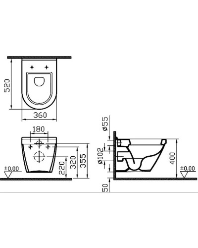 Унитаз подвесной с сиденьем микролифт Vitra S50 5318B003-6039