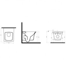 Унитаз Boheme Hermitage 951-G подвесной Белый с узором Золото без сиденья