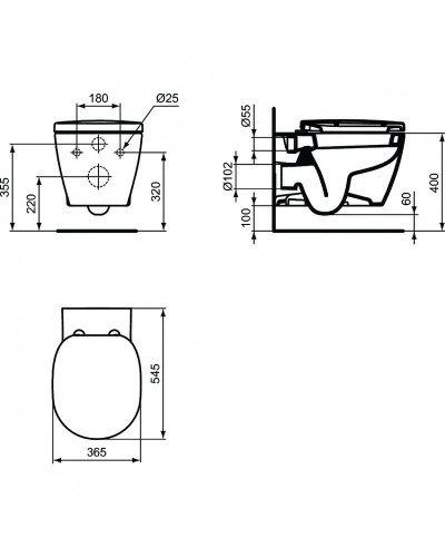 Унитаз Ideal Standard Connect W941102 подвесной с сиденьем Микролифт