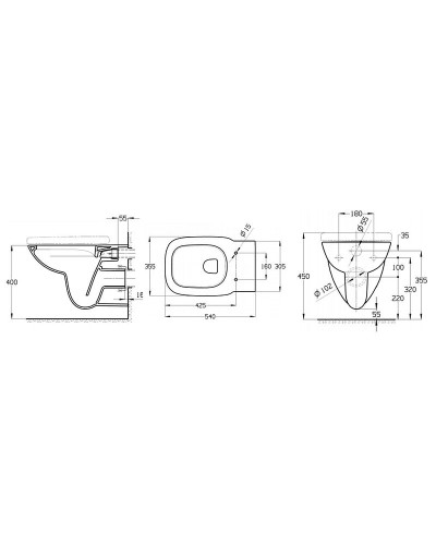 Унитаз Roca Debba 34699L00Y подвесной без сиденья