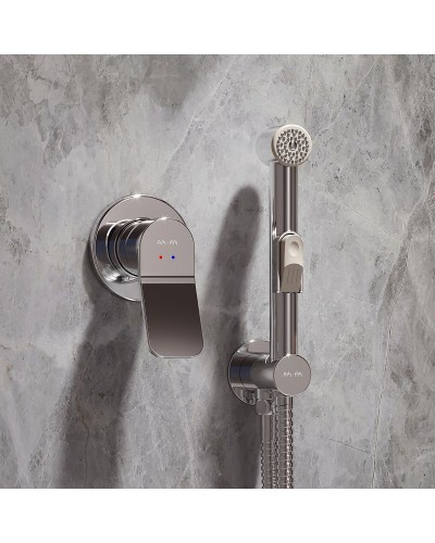 Комплект унитаза с инсталляцией AM.PM Inspire 2.0 CK50GD с сиденьем Микролифт с клавишей смыва Хром с гигиеническим душем и аксессуарами для ванной к