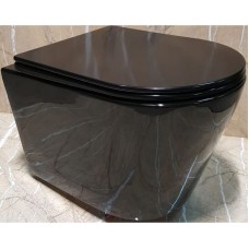 Унитаз CeramaLux NS-5178-18 подвесной Черный с сиденьем Микролифт