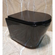 Унитаз CeramaLux NS-5178-18 подвесной Черный с сиденьем Микролифт