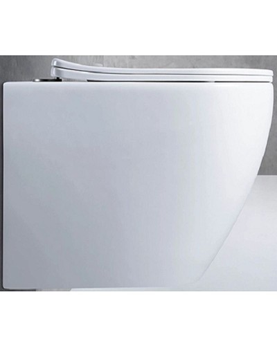 Унитаз CeramaLux CL2196-1 подвесной Белый с сиденьем Микролифт