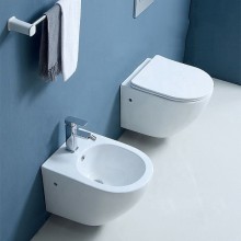 Унитаз CeramaLux CL2196-1 подвесной Белый с сиденьем Микролифт