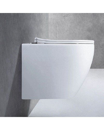 Унитаз CeramaLux CL2196-1 подвесной Белый с сиденьем Микролифт