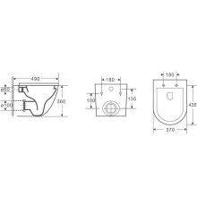 Унитаз CeramaLux 2197 подвесной Белый с сиденьем Микролифт