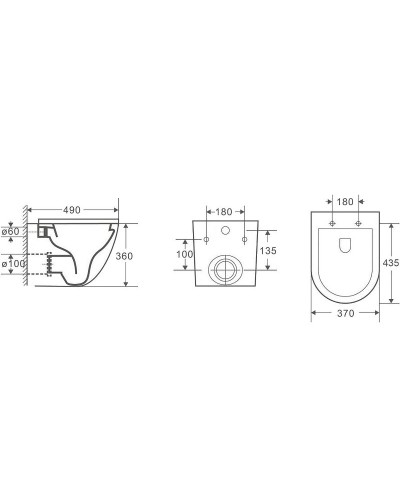 Унитаз CeramaLux 2197 подвесной Белый с сиденьем Микролифт