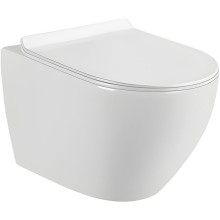 Унитаз CeramaLux 2197 подвесной Белый с сиденьем Микролифт