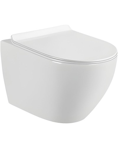 Унитаз CeramaLux 2197 подвесной Белый с сиденьем Микролифт