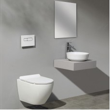 Унитаз CeramaLux 2197 подвесной Белый с сиденьем Микролифт