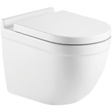 Унитаз CeramaLux 2198MW подвесной Белый матовый с сиденьем Микролифт