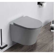 Унитаз CeramaLux B2330-3MH подвесной Серый матовый с сиденьем Микролифт