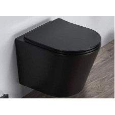 Унитаз CeramaLux B2330-1MB подвесной Черный матовый с сиденьем Микролифт