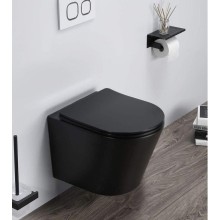 Унитаз CeramaLux B2330-1MB подвесной Черный матовый с сиденьем Микролифт