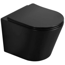 Унитаз CeramaLux B2330-1MB подвесной Черный матовый с сиденьем Микролифт