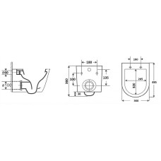 Унитаз CeramaLux B2330-1MB подвесной Черный матовый с сиденьем Микролифт