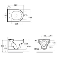 Унитаз подвесной Azzurra Charme CHA100/SOSKbi