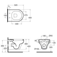 Унитаз подвесной Azzurra Charme CHA100/SOSKbi