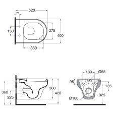 Унитаз подвесной Azzurra Charme CHA100/SOSKbi