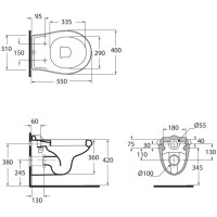Унитаз подвесной Azzurra Jubilaeum JUB100/SOSK bi