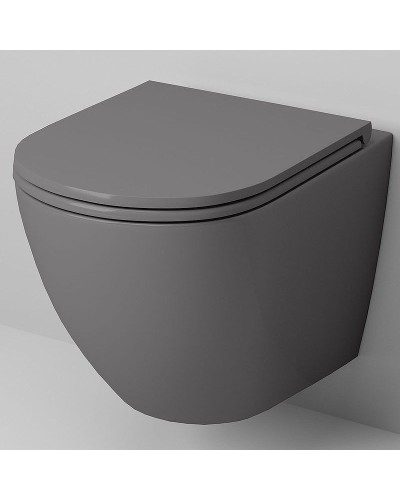 Унитаз Grossman GR-4455GMS подвесной Серый матовый с сиденьем Микролифт