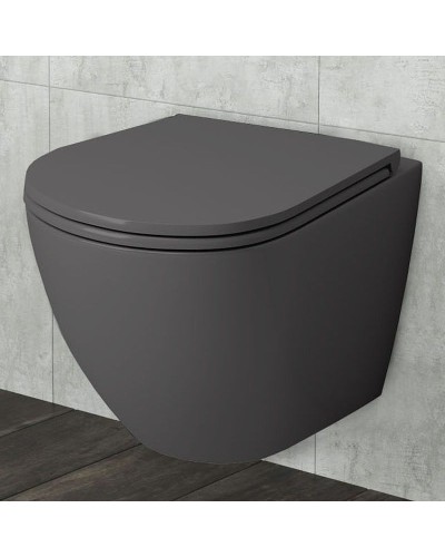 Унитаз Grossman GR-4455GMS подвесной Серый матовый с сиденьем Микролифт