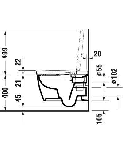 Унитаз Duravit ME by Starck 2510092000 подвесной без сиденья
