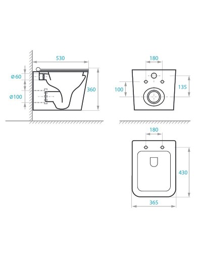 Унитаз Koller Pool Kvadro KR-0530-RW подвесной с сиденьем Микролифт
