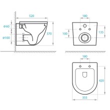 Унитаз Koller Pool Round RN-0520-RW подвесной с сиденьем Микролифт