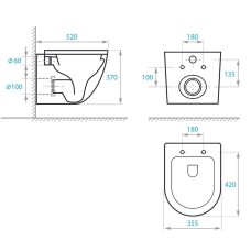 Унитаз Koller Pool Round RN-0520-RW подвесной с сиденьем Микролифт