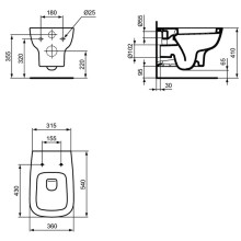 Унитаз Ideal Standard Esedra T281401 подвесной без сиденья