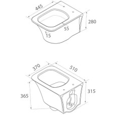 Унитаз Boheme Mirage 965-W подвесной без сиденья