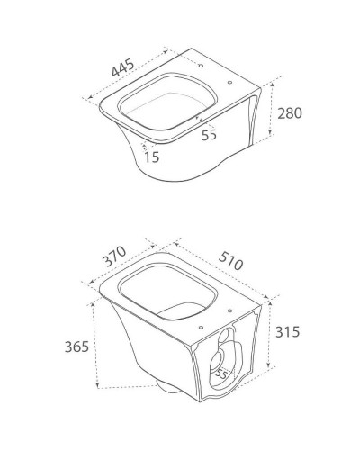 Унитаз Boheme Mirage 965-W подвесной без сиденья