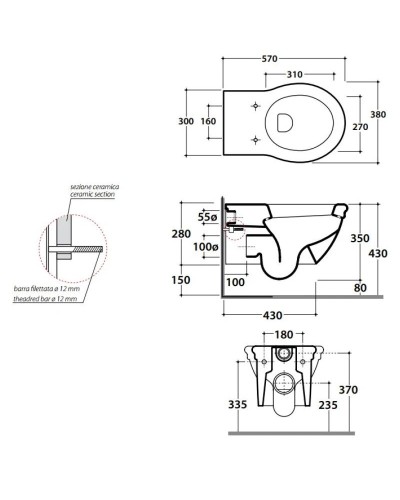 Унитаз подвесной Globo Paestum PAS03.bi