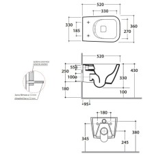 Унитаз подвесной безободковый Globo Stone STS05.bi