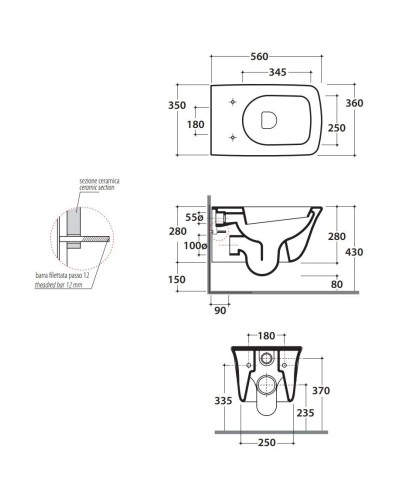 Унитаз подвесной Globo Relais RES02.bi