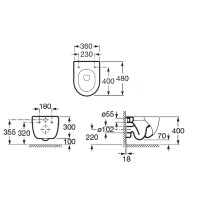 Унитаз Roca Meridian 346248000 подвесной без сиденья