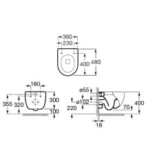 Унитаз Roca Meridian 346248000 подвесной без сиденья