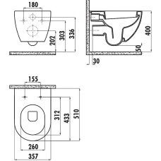 Унитаз Creavit Free FE320-11SM00E-0000 подвесной Черный матовый без сиденья